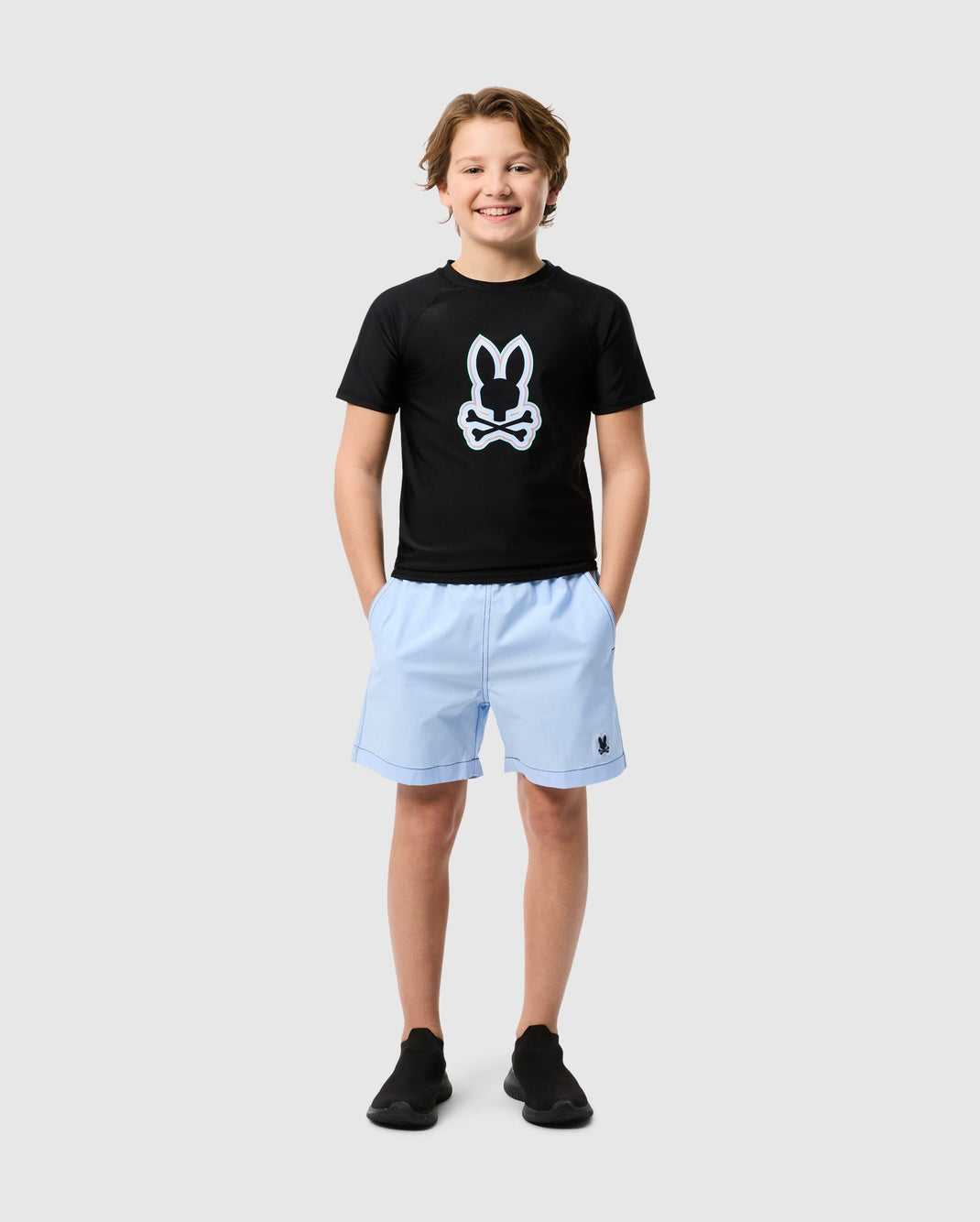 T Shirt Graphique Psycho Bunny San Leon Anti-uv Rashguard Noir Enfant | ISM-41271516